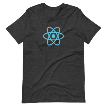 Polo negro con el logo de React.js
