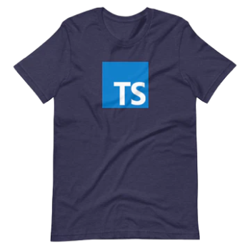 Polo azul con el logo de TypeScript